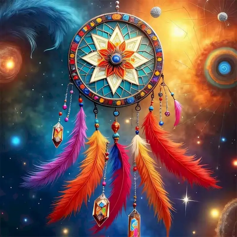 

GATYZTORY Diy Diamond Painting Landscape 5D Diamond Mosaic Dreamcatcher Wall Art Decoration Gift Rhinrstone Pictures