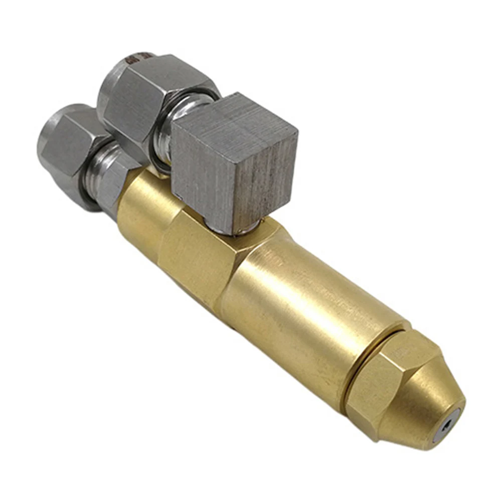 Fuel Injector for Crude Heavy Waste Oil Burners Dual Siphon Air Swirl Technology 1/8 inch Oil Inlet 1/4 inch Air