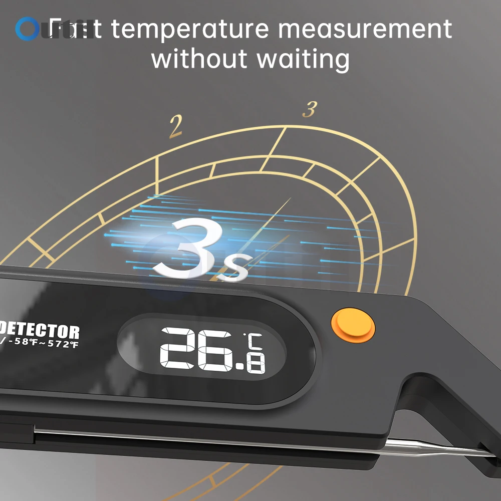 Termometer daging Digital, pembacaan instan termometer daging Digital -50 ~ 300 ℃ dengan Probe makanan termometer untuk memasak memanggang YS108