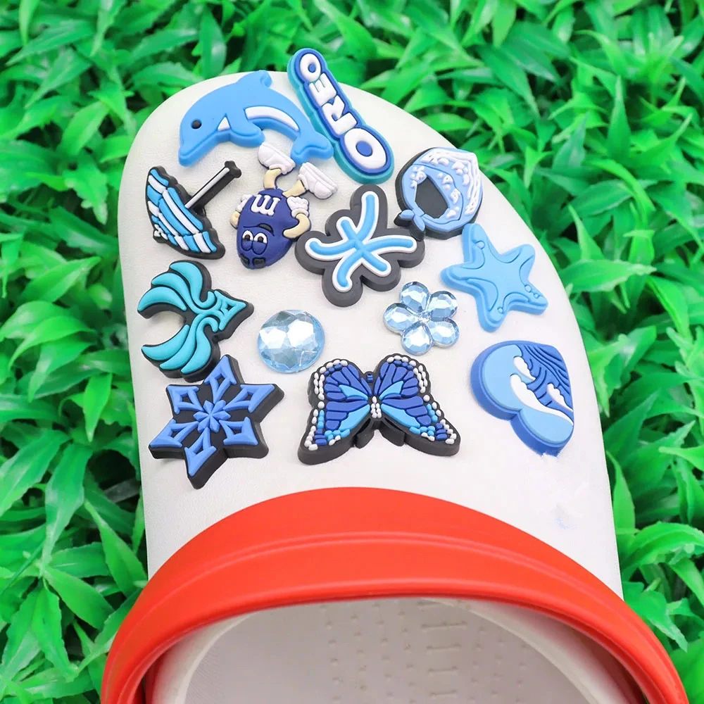 1-13Pcs Butterfly Dolphin Waves PVC Sandals Shoes Accessories Umbrella Garden Shoe Decorations Fit Boys Girls Charm