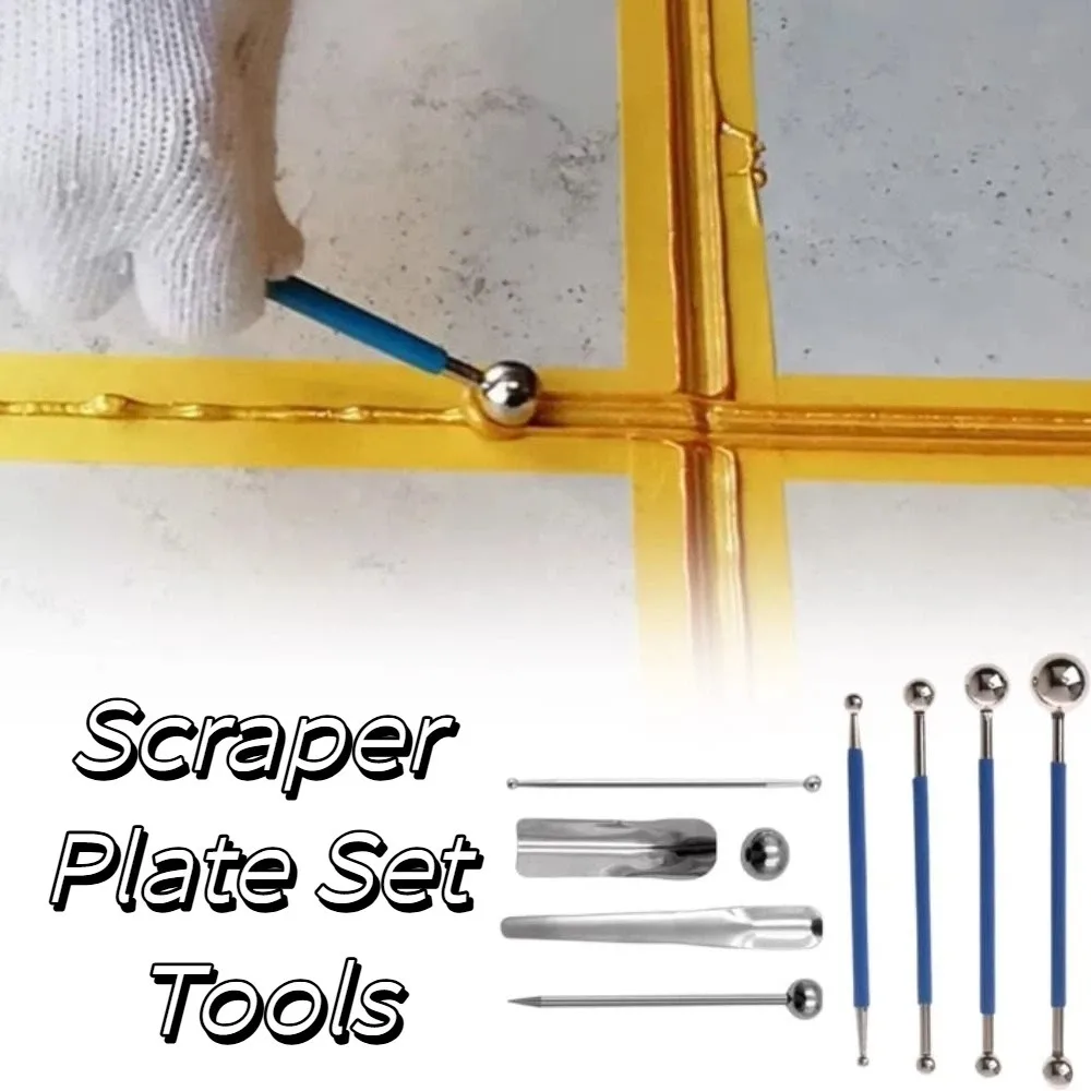 Stainless Steel Tile Grout Tool Tungsten Steel Polymer Clay Seam Pressing Tool Dotting Pen Ball Stylus Double Steel Pressed Ball
