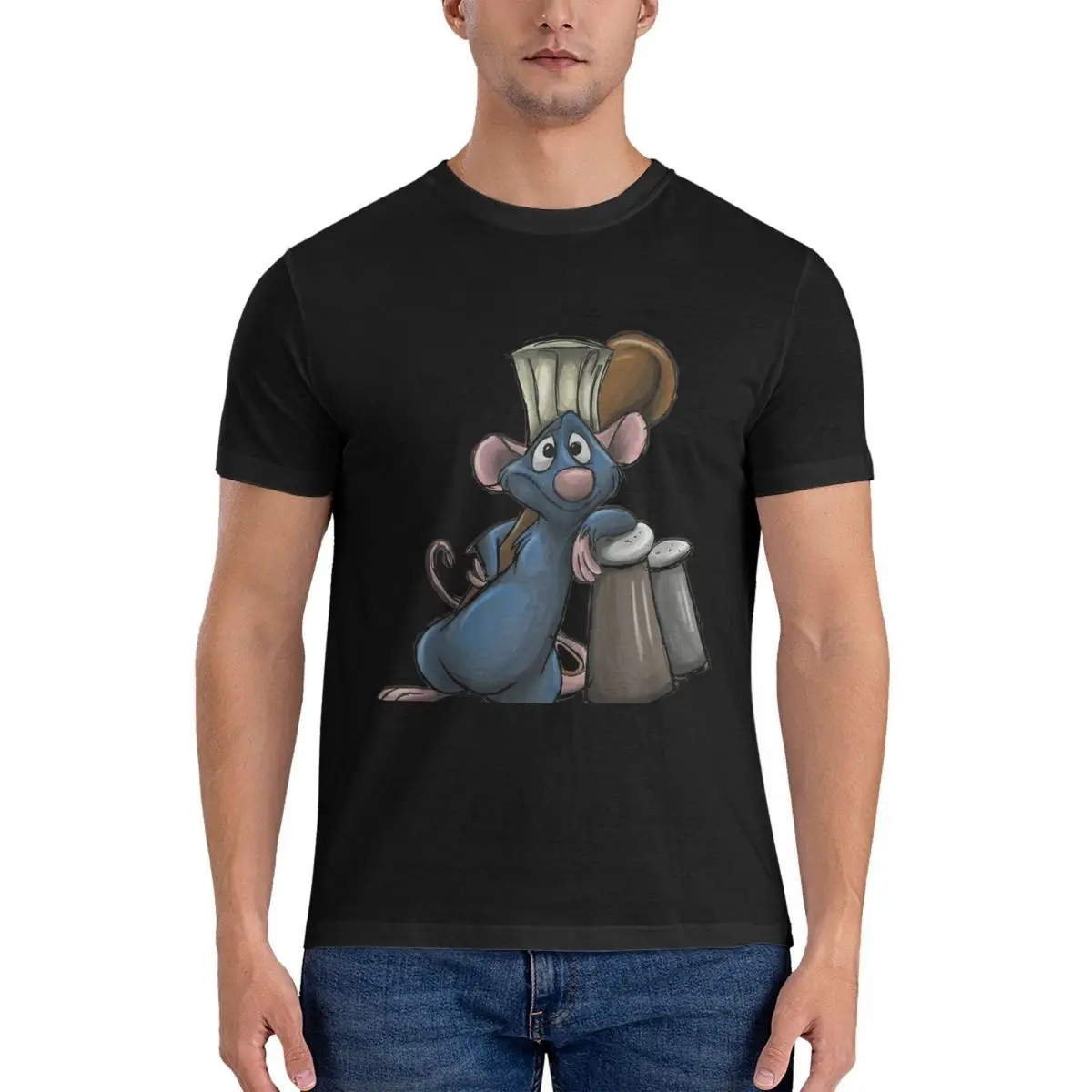 Remy Ratatouille T-Shirt for Men Cotton Oversized T Shirts Men's Short Sleeve Round Neck Summer Clothes Tops S-6XL