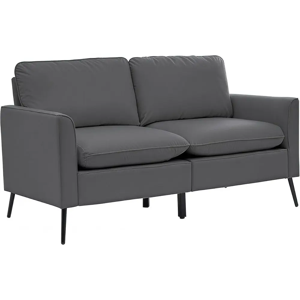 

Oversized Leather Loveseat for Living Room, Century-Style Accent Sofa for Bedroom, Comfortable Upholstered Sofa for Reading and