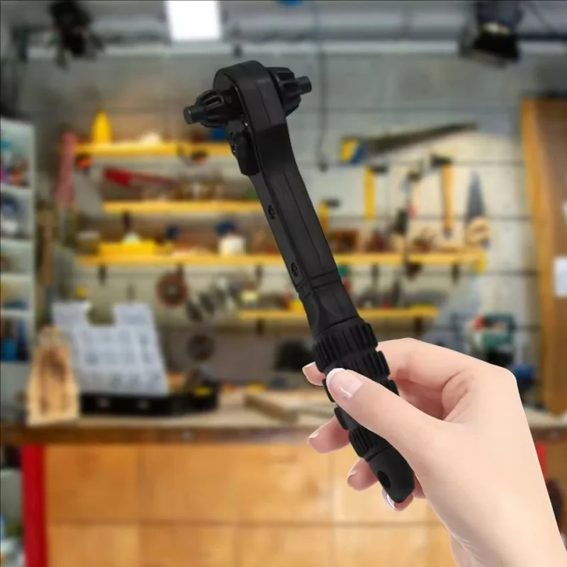 2-In-1 Black 4set Drill Chuck Ratchet Spanner Reusable Chuck Key Replacement Chuck Key Wrench for Electric Drills Power Tools