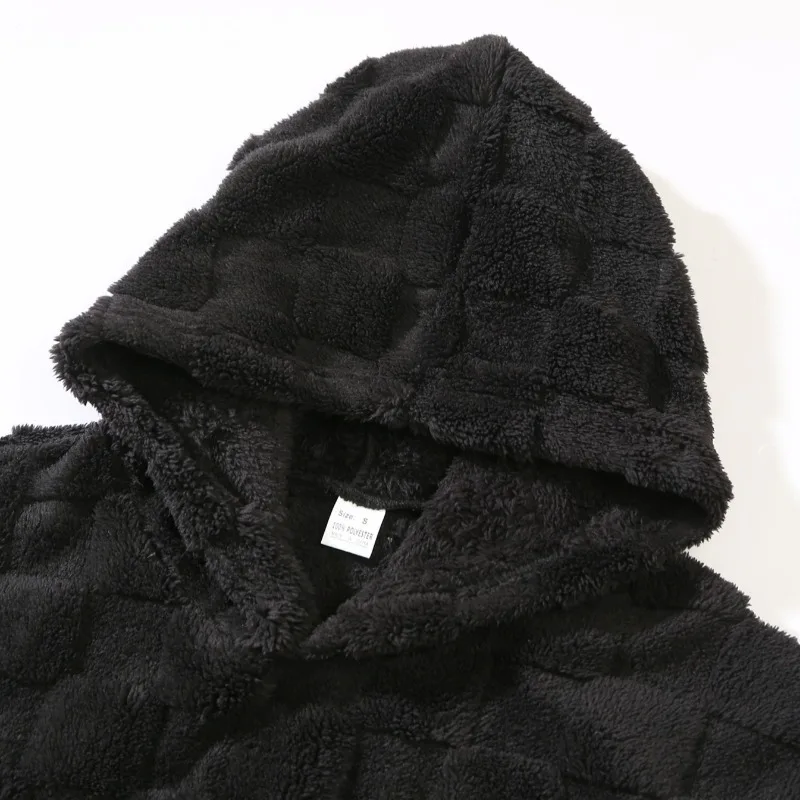 الخريف والشتاء جديد سليم عادية الرجال الجولة الرقبة طويلة الأكمام السراويل ساحة منقوشة فروي شخصية قطعتين مجموعة