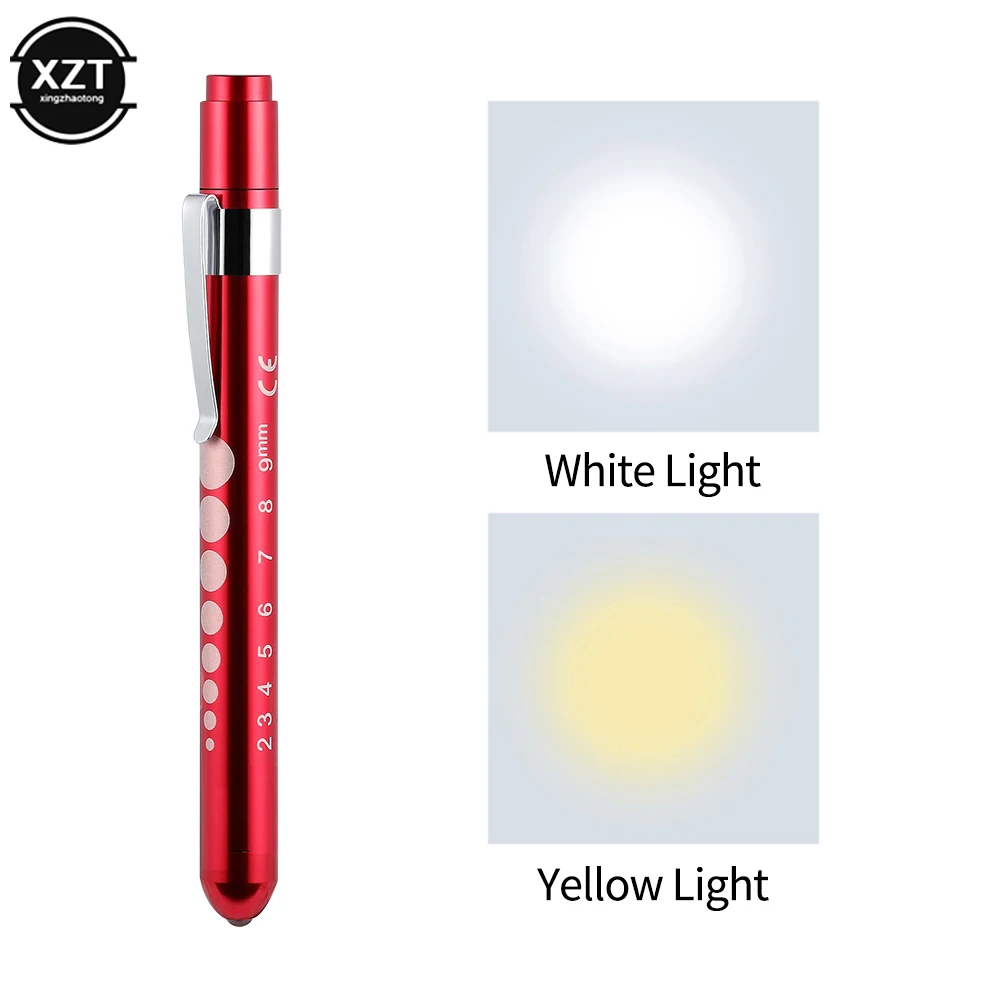 Medical Pen Emergency LED Pen White Light Yellow Light Examination Oral Ophthalmology Pupil Lamp Lighting Decoration