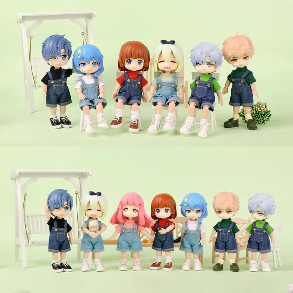 Hochwertige handgemachte Puppe T-Shirt Overalls DIY süße Puppen Hosen Mode DIY Puppenkleidung für 1/11 OB11 Puppen/für 1/12 BJD Puppen