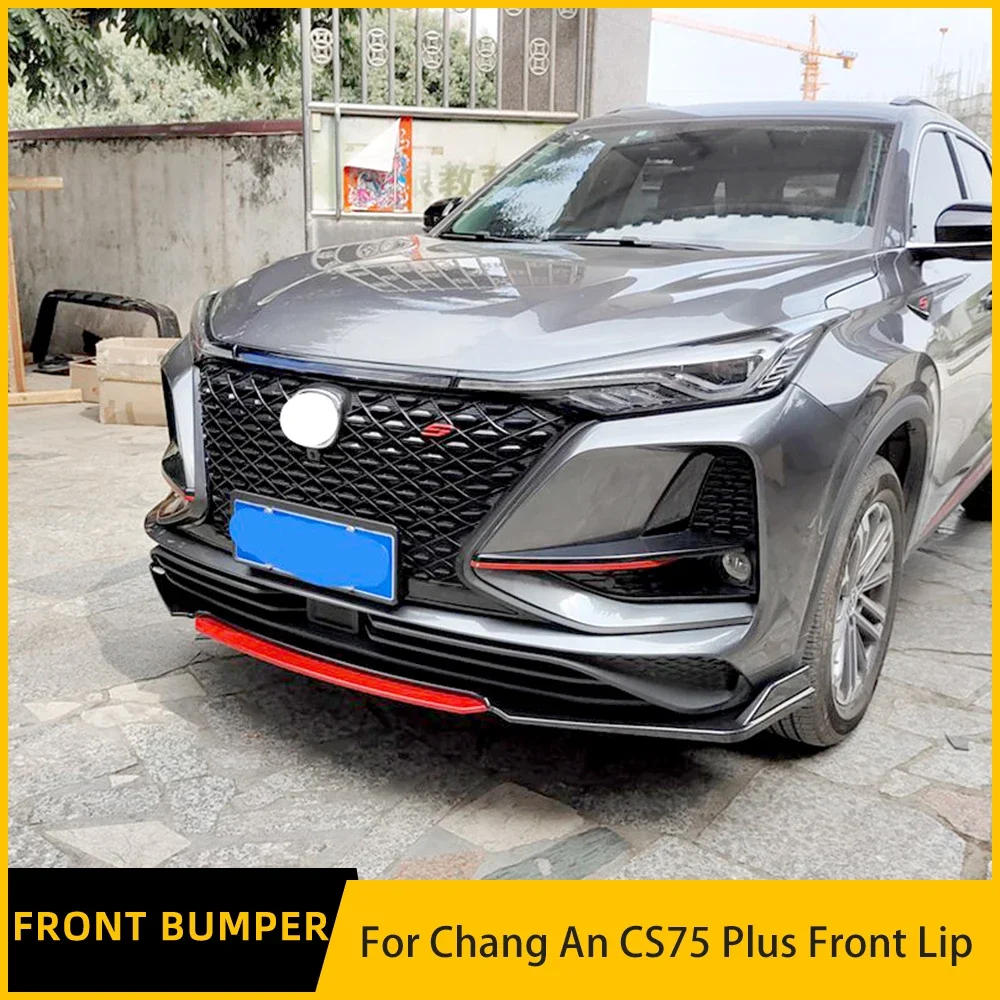 For Chang An CS75 Plus Front Lip Accessories 3Pcs Car Front Bumper Split Lip CS55 Body Kit Spoiler Diffuser Deflector 2020-2022