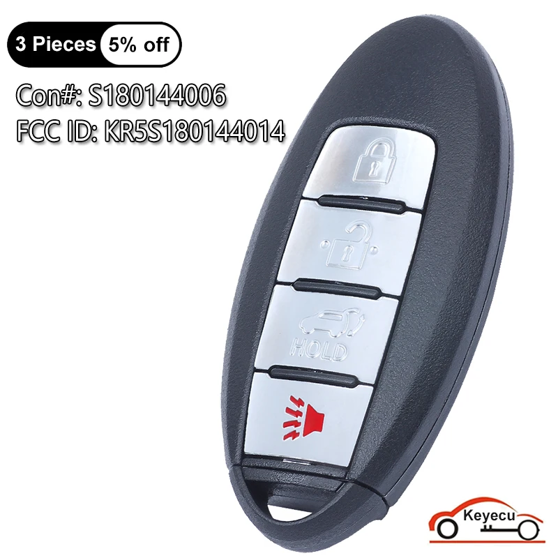 KEYECU 4 Buttons 433MHz for Nissan Pathfinder 2013 2014 2015 Auto Smart Remote Control Key Fob S180144006 FCC ID: KR5S180144014
