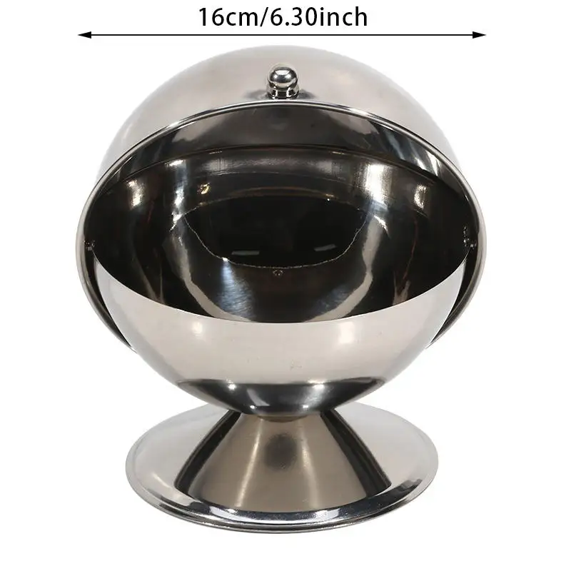 Spherical Stainless Steel Sugar Bowl Flip Top Seasoning Storage Jar Round Metal Container For Spice Candy Home Kitchen Organizer view 5