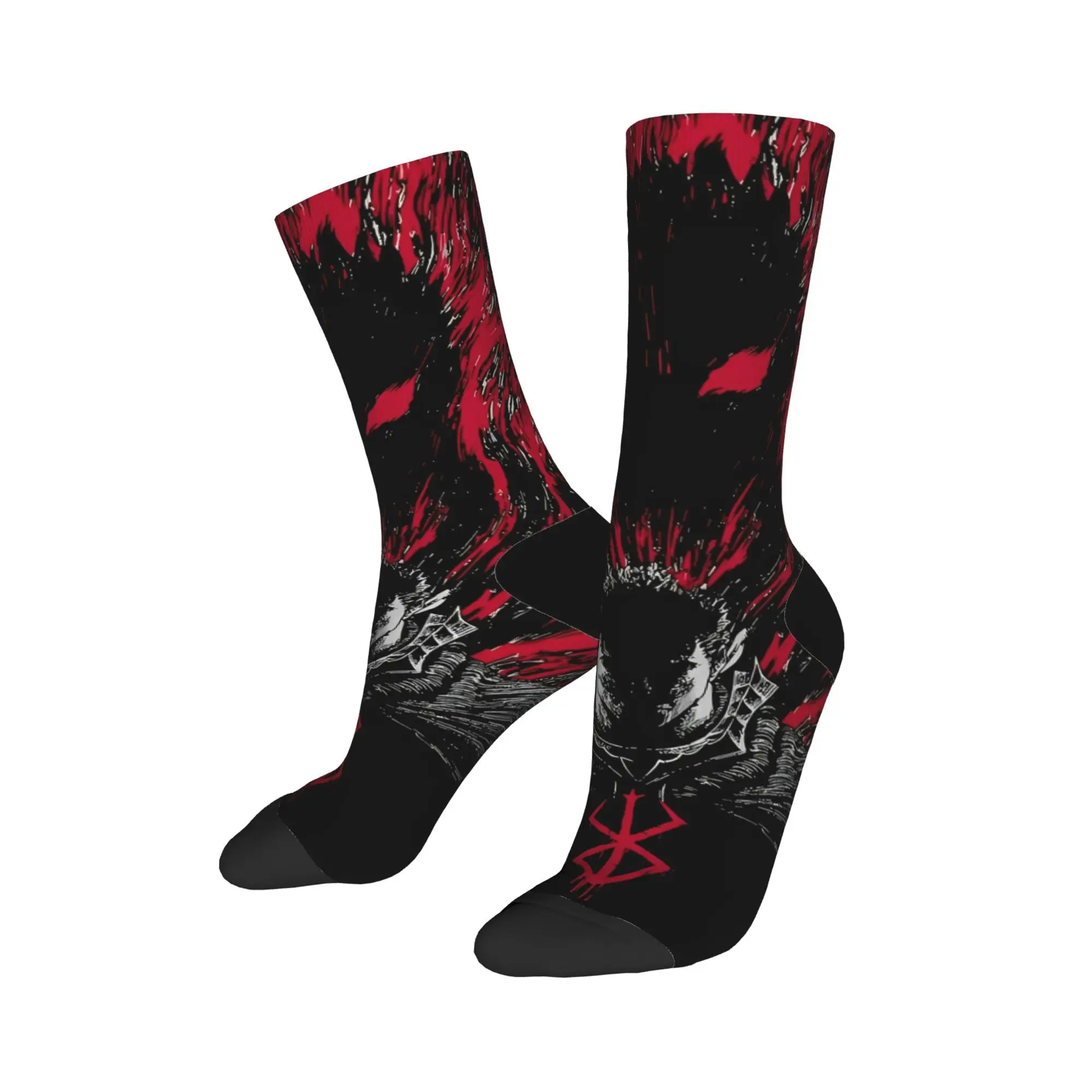 애니메이션 B-berserks 양말 빈티지 스타킹 겨울 미끄럼 방지 남성용 양말 따뜻한 소프트 디자인 러닝 양말