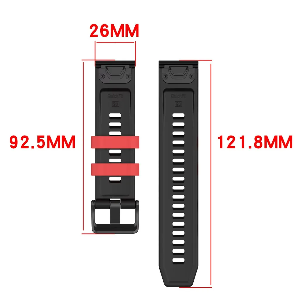 Quick Fit 22mm 26mm Silicone Band for Garmin Fenix 9 9 Pro Fenix 8/7/6 Tactix 8 Quatix 8 Bracelet for Garmin 970 965/Instinct 3