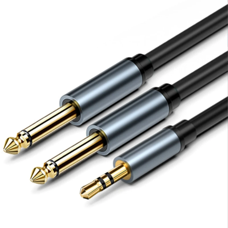 Audio Cable 1/4 Inch Jack 6.35Mm Male To 3.5Mm Jack Plug Male Pure Copper Wire For Amplifier Guitar Mixer Speaker 5M