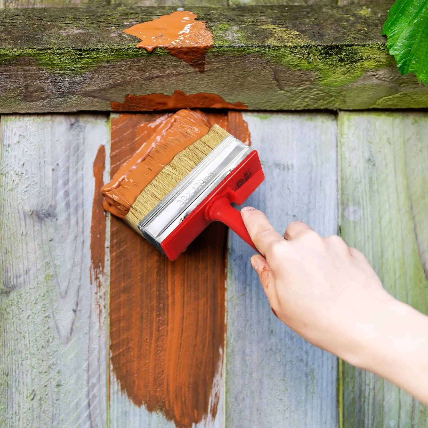 4 Pcs Shed Fence Paint Brushes Decking & Timber Block Stain Brush 4.7Inch/120mm for All Types of Painting Job