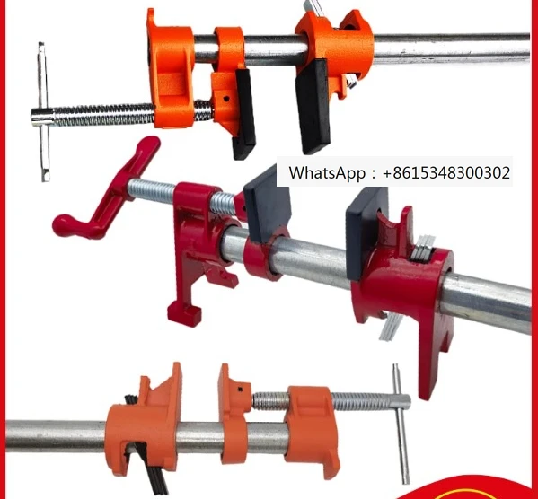 Woodworking panel clamp, water pipe clamp combination furniture, 6-branch pipe clamp head, vertical fixed long mouth clamp