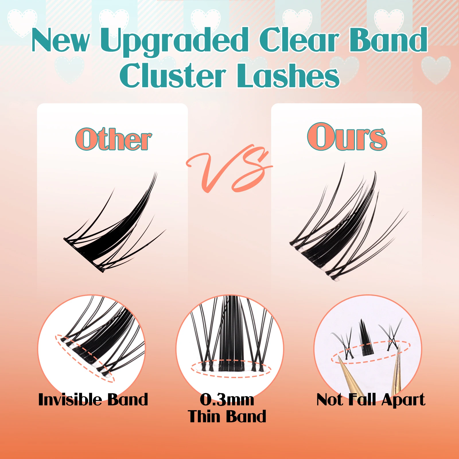 GEMERRY DIY Cluster Eyelash Extension Individual Lash 120 Clusters Volume Lashes 10-16mm