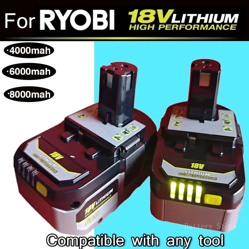 For RYOBI  high-performance lithium battery 18V no memory effect, low self discharge, suitable for all tools P108,P109