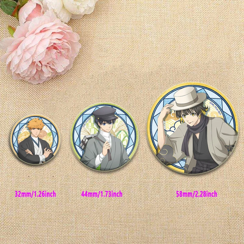 อะนิเมะสีฟ้าล็อคเข็มกลัดรูปการ์ตูน Hyoma Chigirl Seishiro Nagi Badge รอบ Handmade Pins สําหรับเครื่องประดับของขวัญอุปกรณ์เสริม