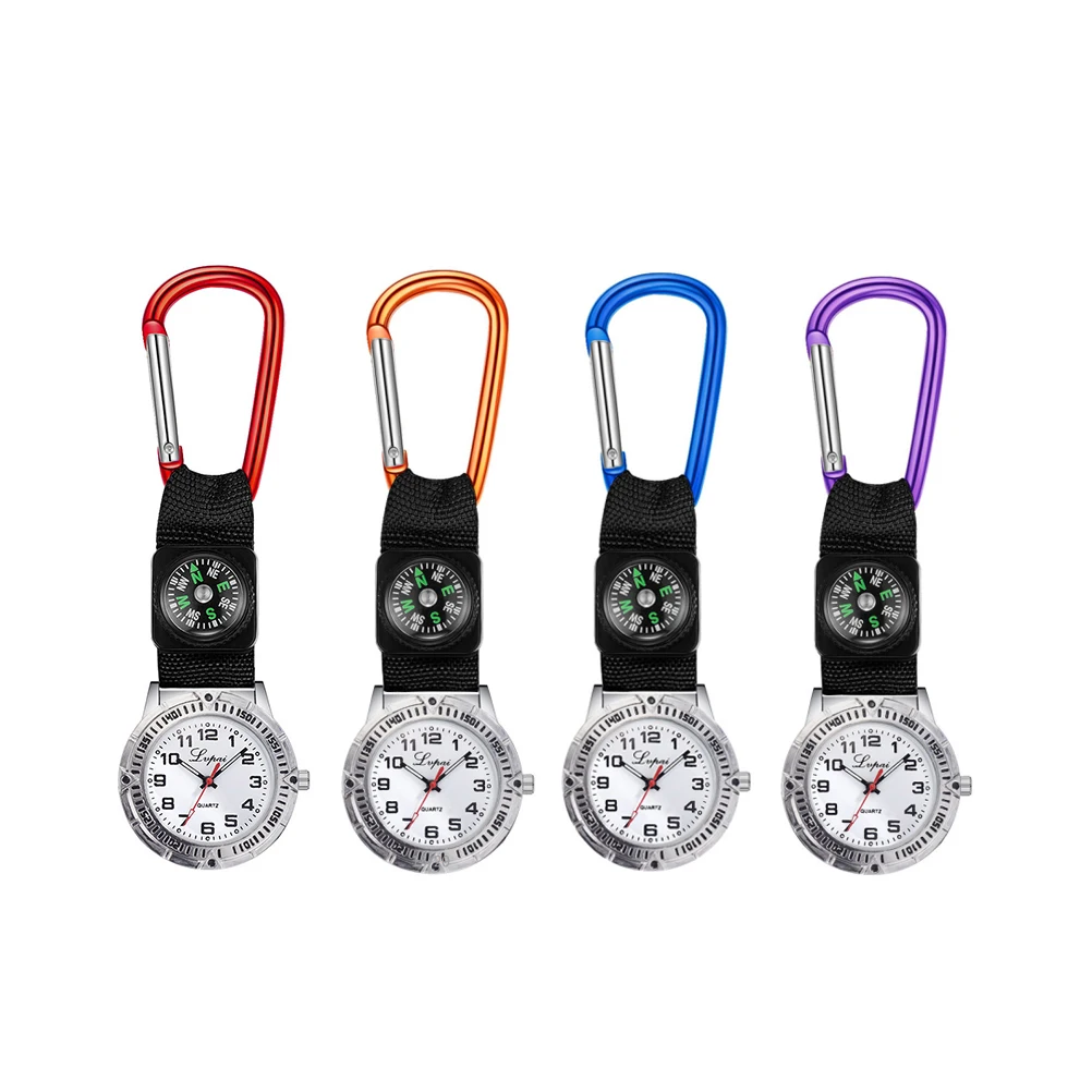

Nurse Mountaineering Watch Women Purple Carabiner Watches Outdoors Backpacking Gift Clip-on Glow-in-dark Pocket for Doctors