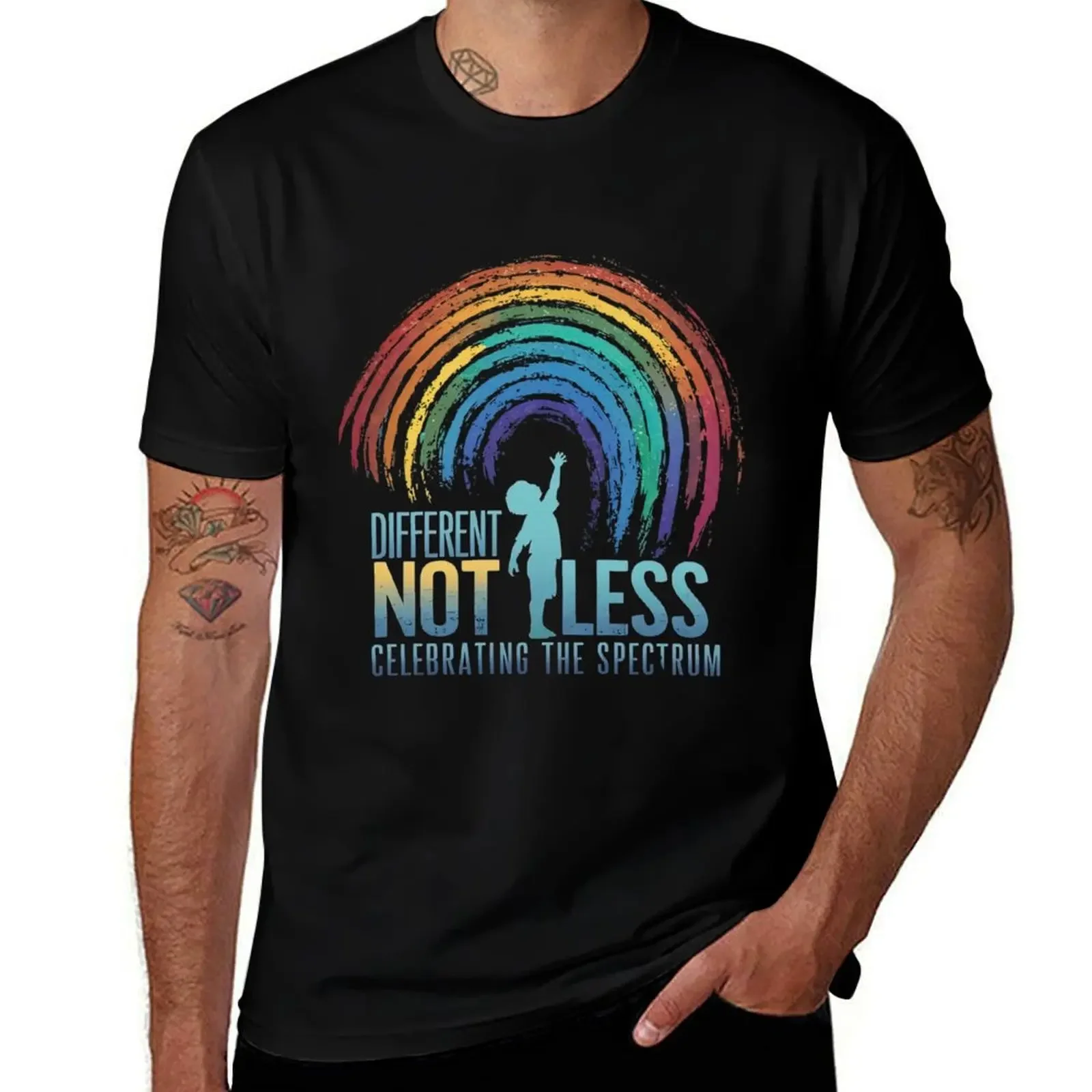 Different Not Less: Celebrating the Spectrum T-Shirt cute tops shirts graphic tee mens graphic t-shirts hip hop