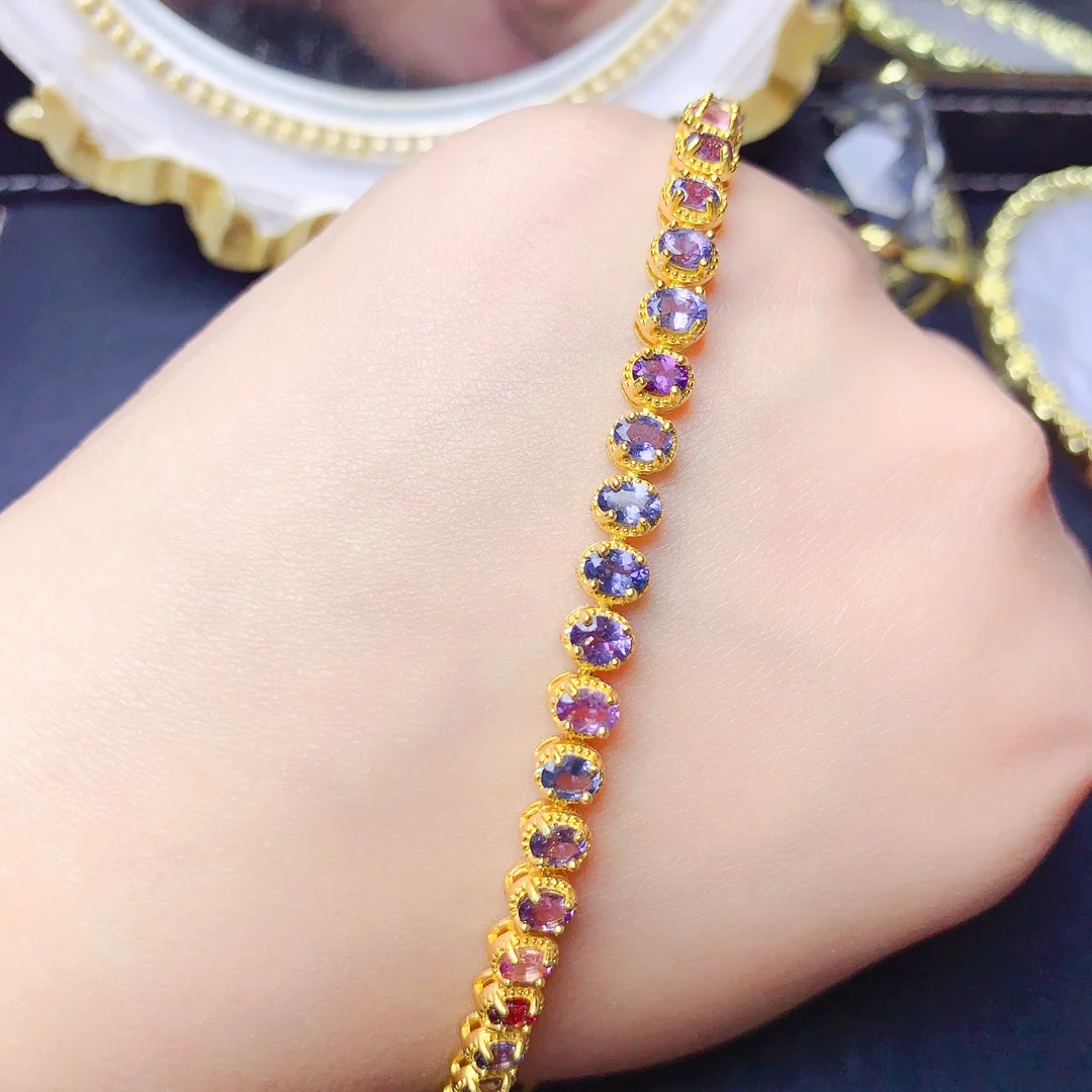 

925 Sterling Silver exquisite simple and generous natural spinel bracelet women Luxury jewelry gift women free shipping