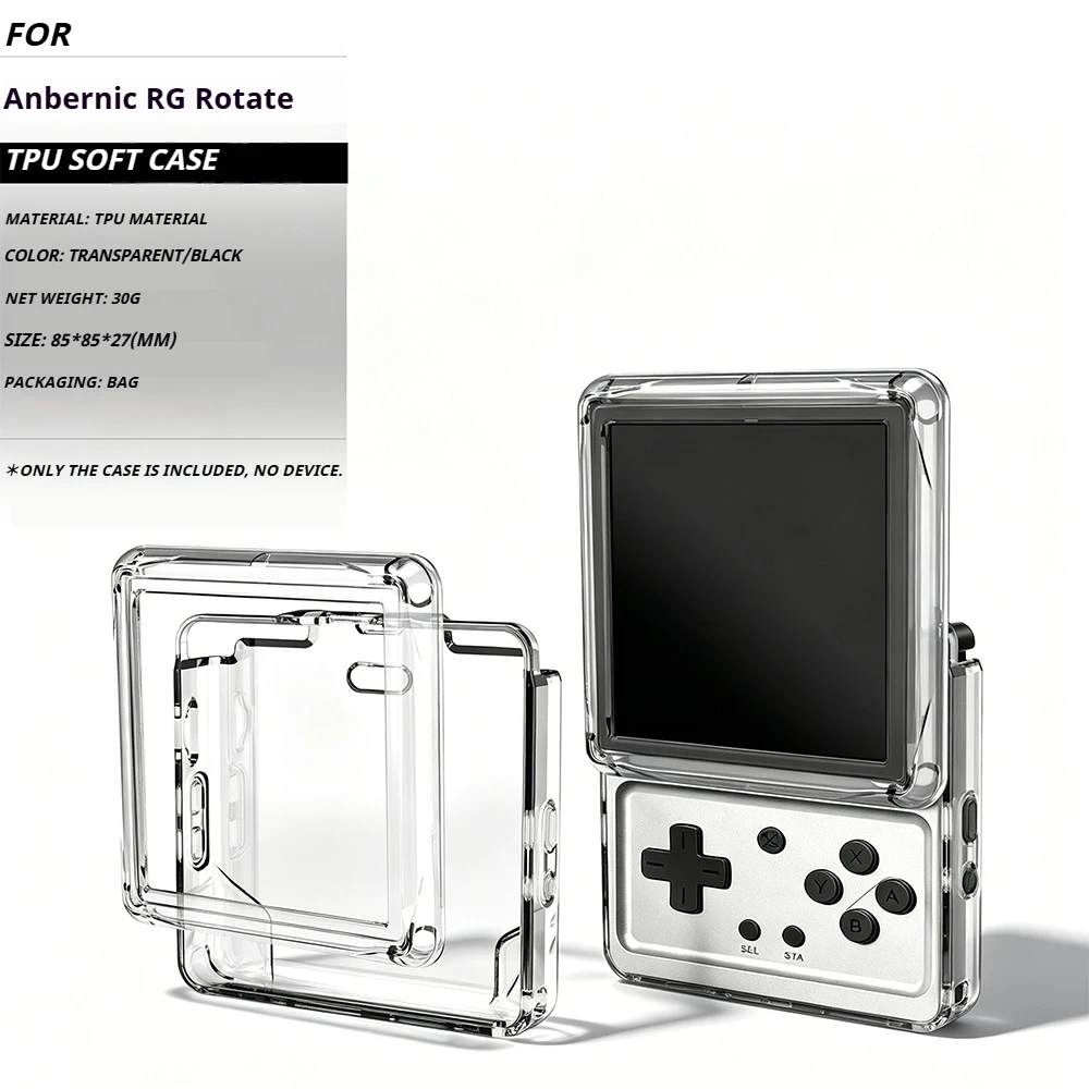 Capa Protetora TPU Rotativa para ANBERNIC RG, à Prova de Quedas, Impermeável e Resistente ao Desgaste para Console Portátil