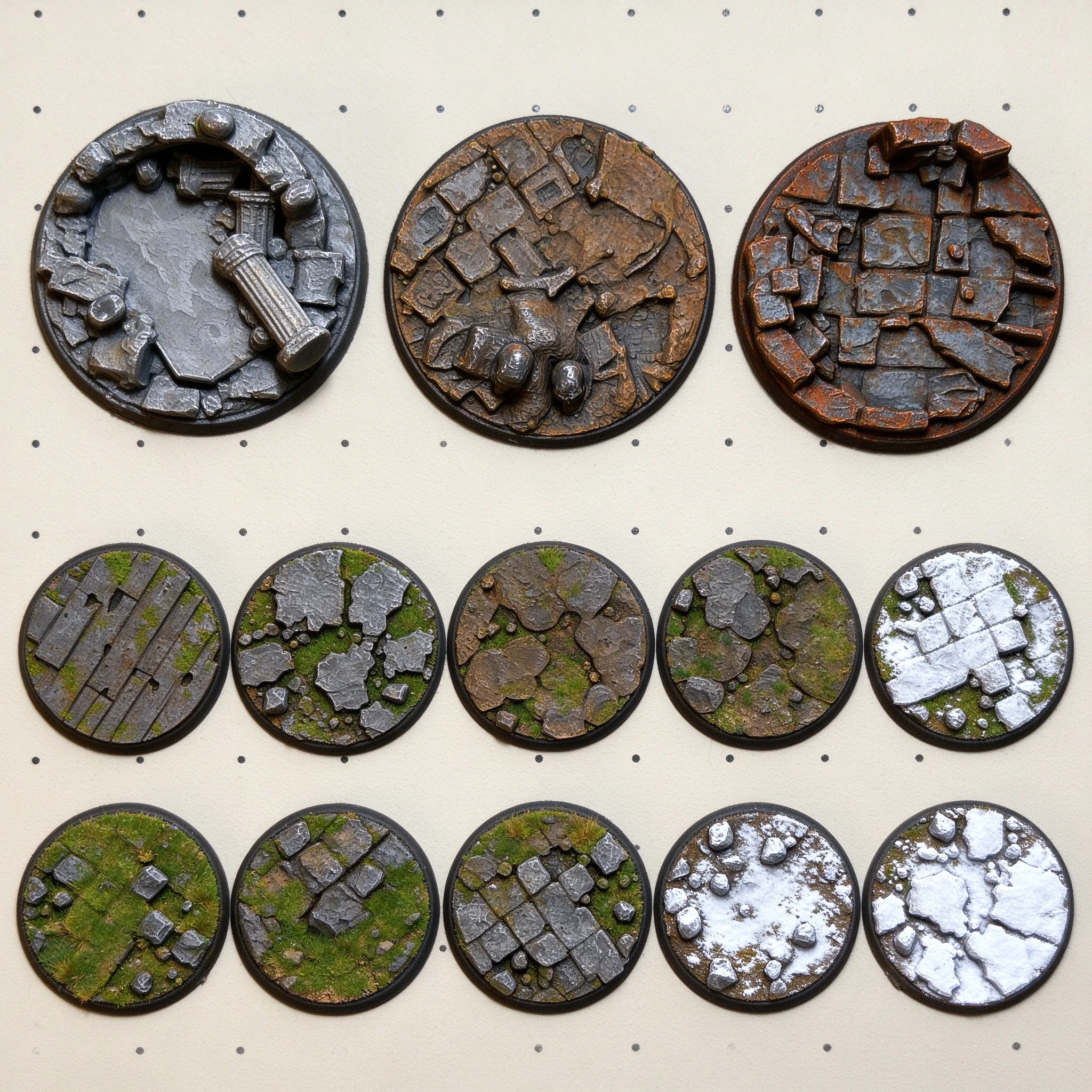 Resin Bases 25mm x10 + 32mm x3 Random Pack, Wargaming Miniature Bases, No Bubble, Unpainted