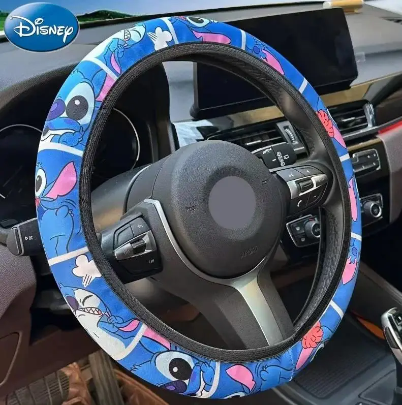 

Disney Stitch Steering Wheel Cover 38cm Car Handle Gloves Universal Car Accessories for Steering Wheel Women Christmas Gifts
