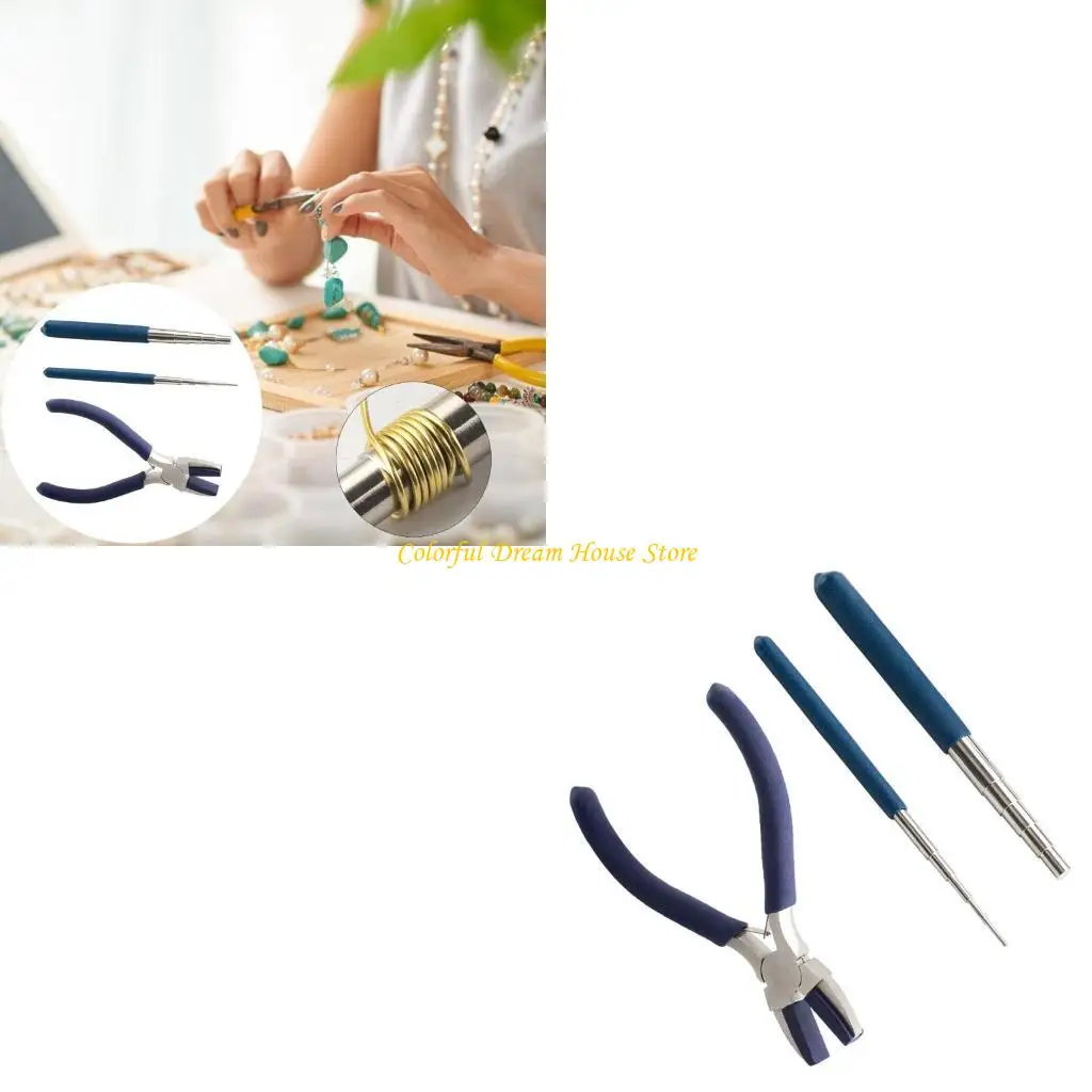 

J7JB Sturdy Steel Wire Wrapping Jig Set for Fashionable Necklace Link Pins and Decorative Jewelry Making Accessory