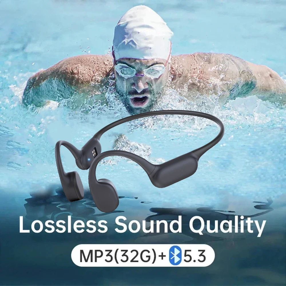 Bone Conduction Headphones IPX8 Waterproof MP3 Player Wireless Swimming Headphone Sports Ear-hook Earphones With Mic for xiaomi