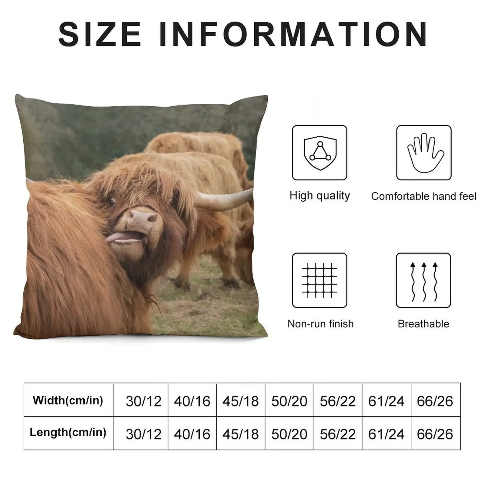 Funny Scottish Highland cow Throw Pillow ornamental pillows Cushion Child pillow