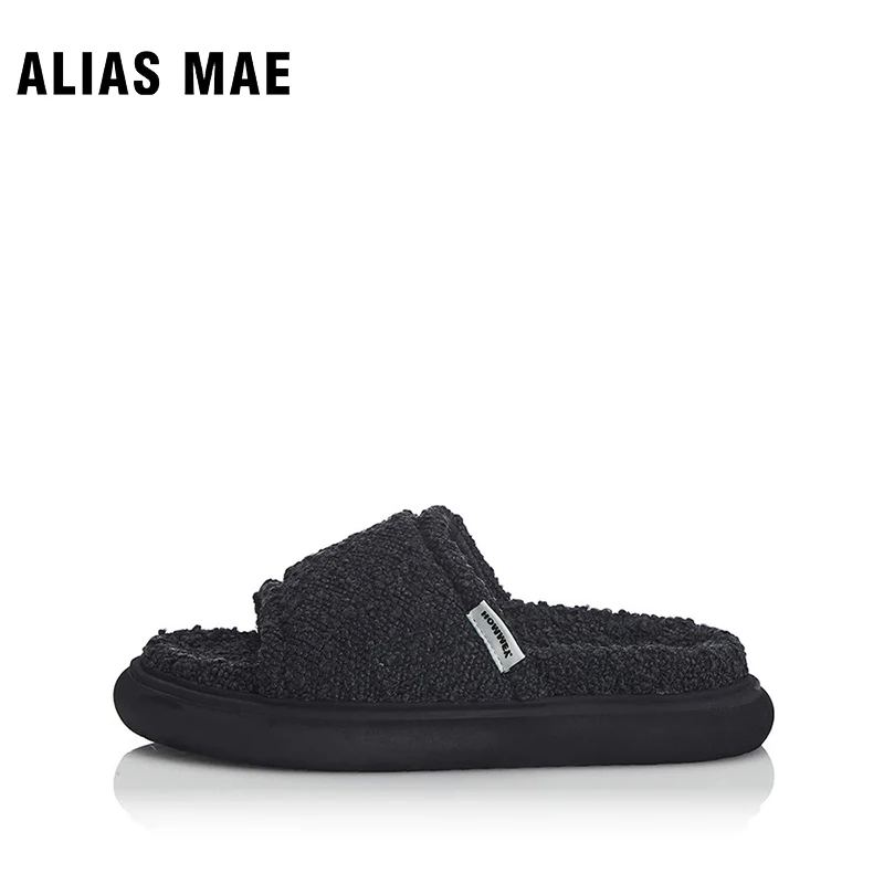 ALIAS MAE CLAUDE Women's Comfortable Versatile Flat Bottom Indoor Summer Slippers Sweet and Flowing Fur Loop Personalization