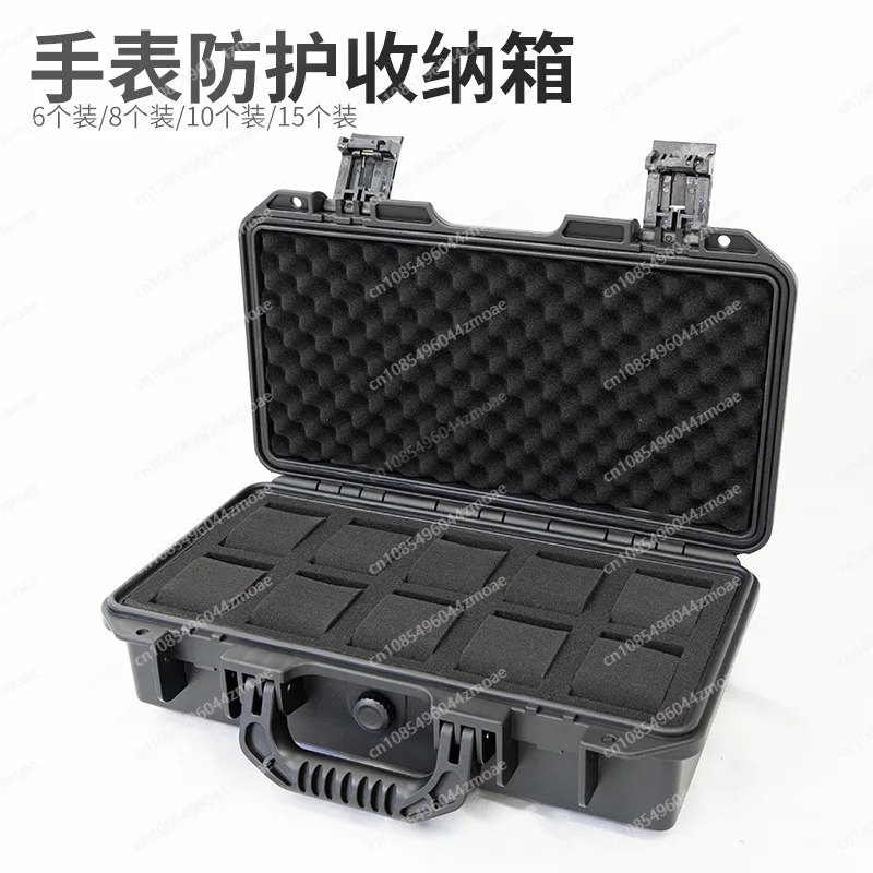 حقيبة تخزين للساعات مقاومة للماء، 6/8/10/15 فتحات، صندوق حمل واقٍ مقاوم للرطوبة، سبائك الألومنيوم