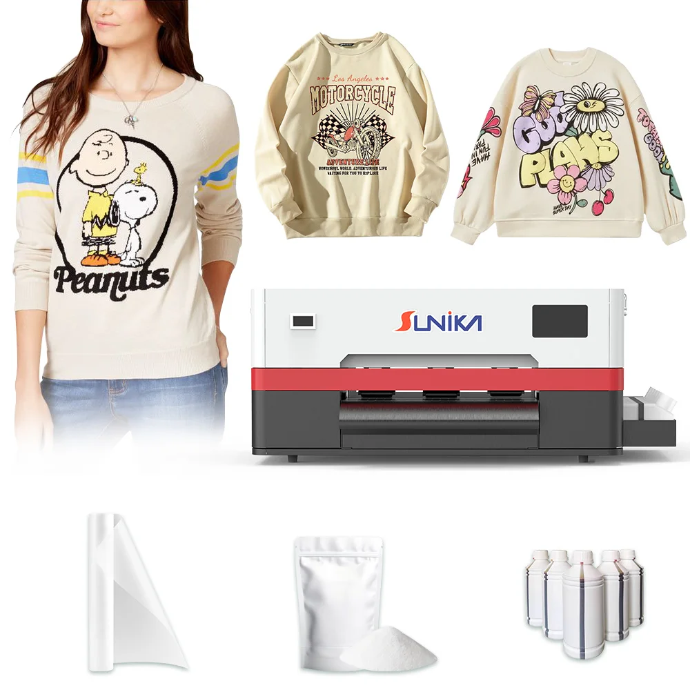 Sunika 30cm Dtf Roll Printer Digital A3 Epson Inkjet T-Shirt Printing Machine Heat Transfer Pet Film Jersey Printer For Textile