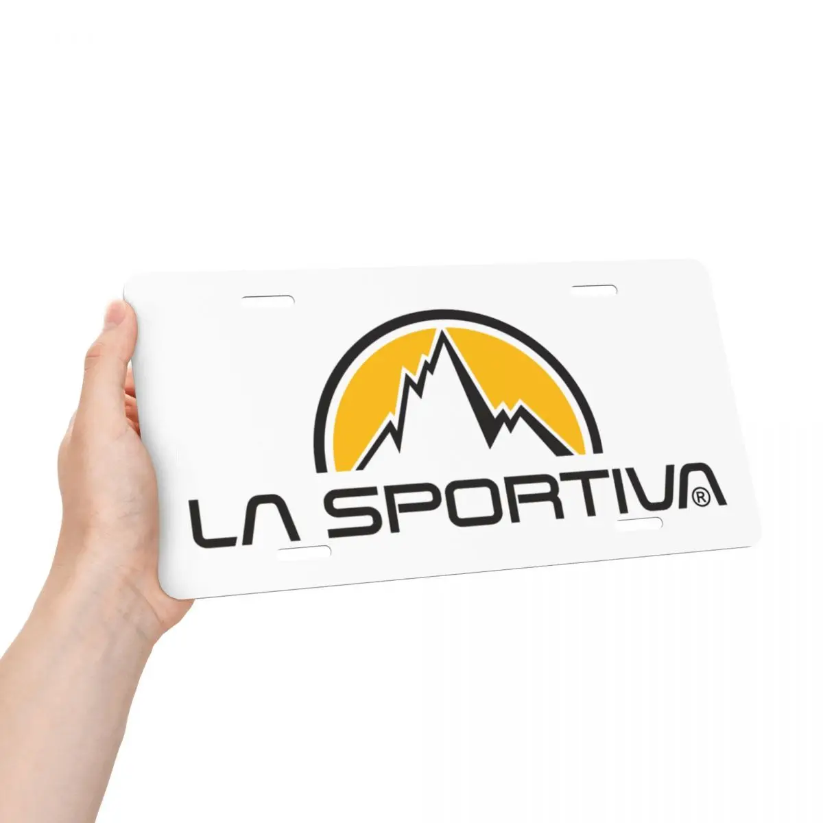 La Sportiva Logo License Plate Cover Aluminum Metal Cool Decorative Car Front License Plate Vanity Tag 12x6 Inch