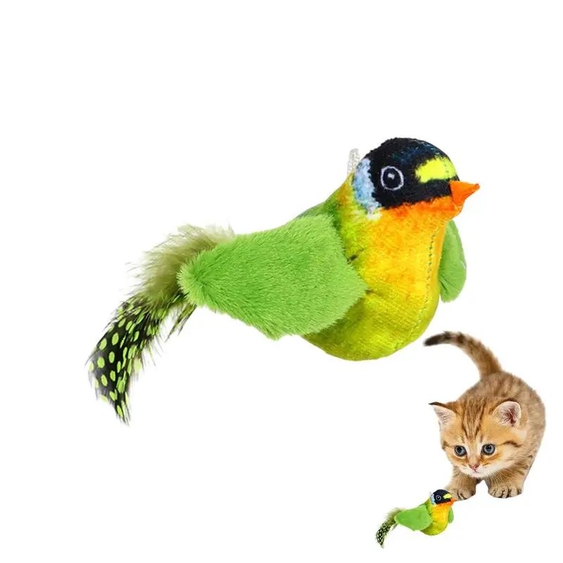 

Chirp Bird Cat Toys Plush Cat Toy Indoor Interactive Birds Cat Toy Durable Squeaky Cat Toys for Cat Chasing Teasing Toy