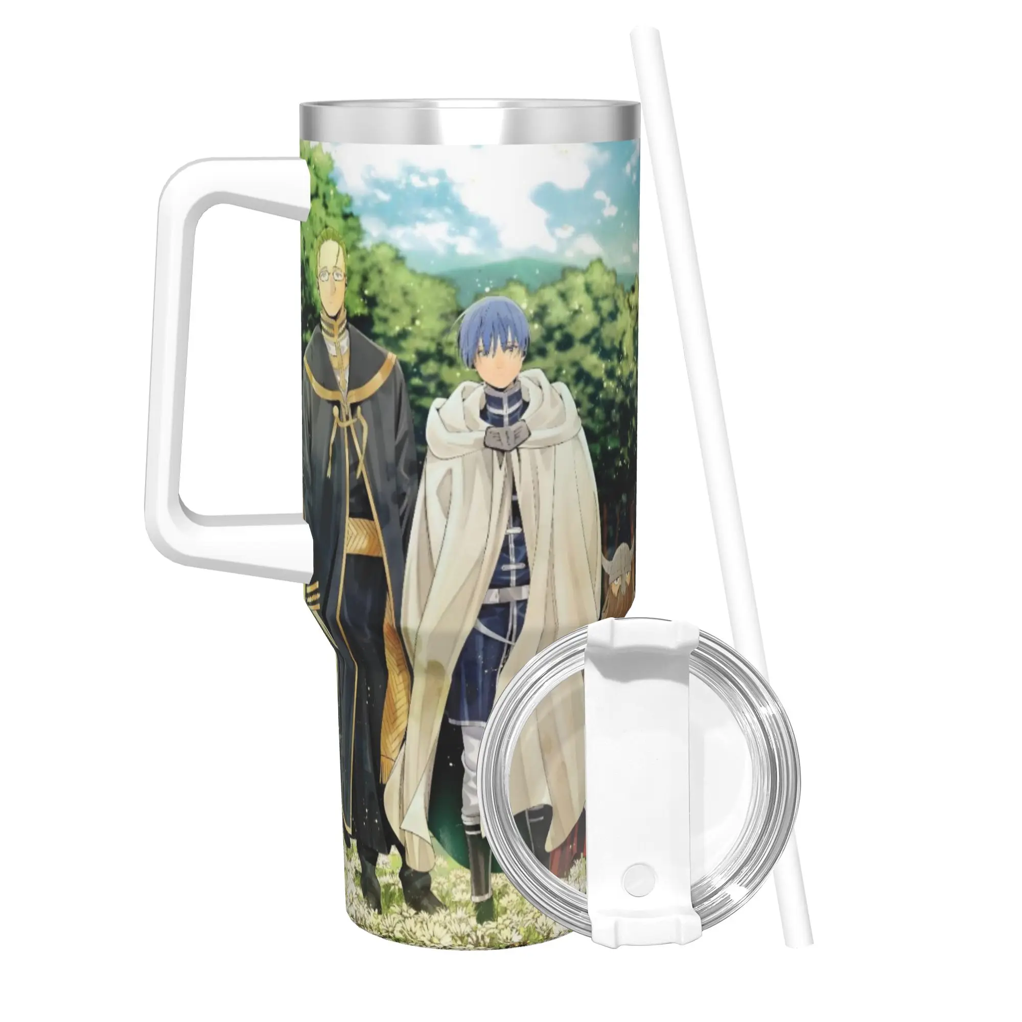40OZ Stainless Steel Tumbler Frierens Beyond Journey's End Anime Coffee Mug  Keep Heat Hot Drinks Mugs Cup Travel Water Bottle