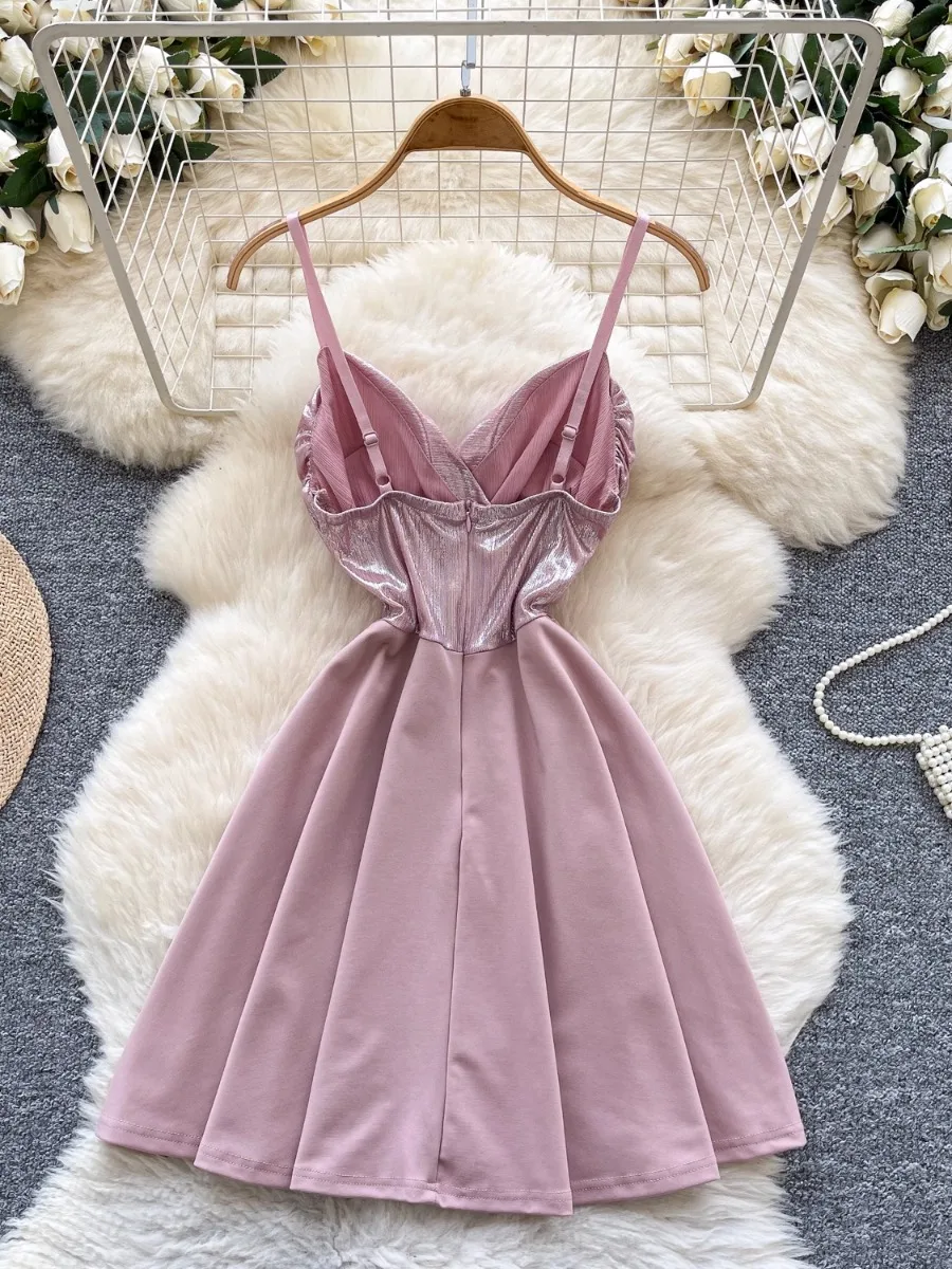 Foamlina Trendy Chic Abito sottoveste con scollo a V profondo e ritagliato Mini abito aderente estivo da donna Pure Desire per la festa del night club