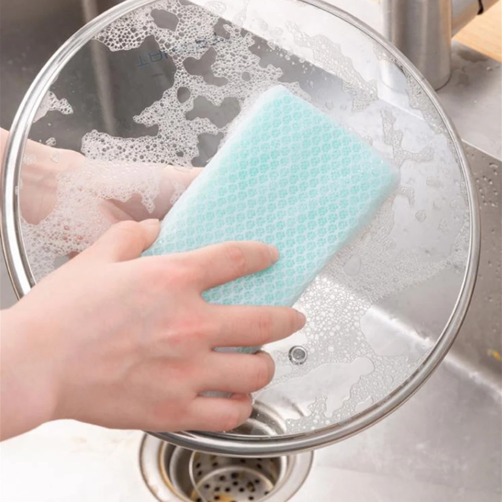 Sponge Wipe With Mesh Kitchen Cleaning Household Soft Easy Foaming Kitchen Accessories Cleaning Sponge Sponge Sponge Wipe
