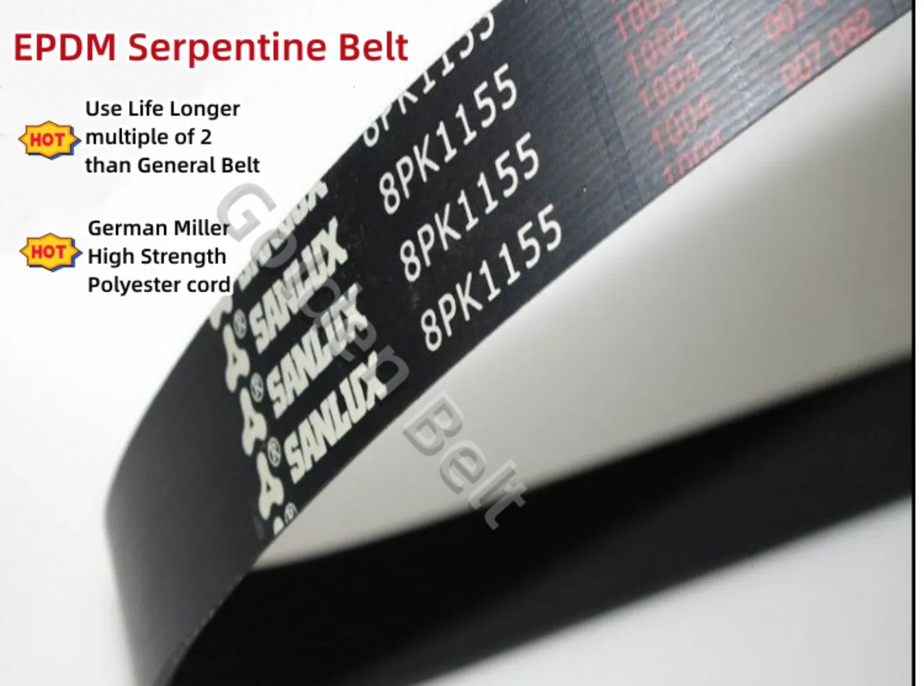 3PK495/3PK500/3PK505 /3PK515 EPDM Serpentine Poly Ribbed  PK Fan V-Belt