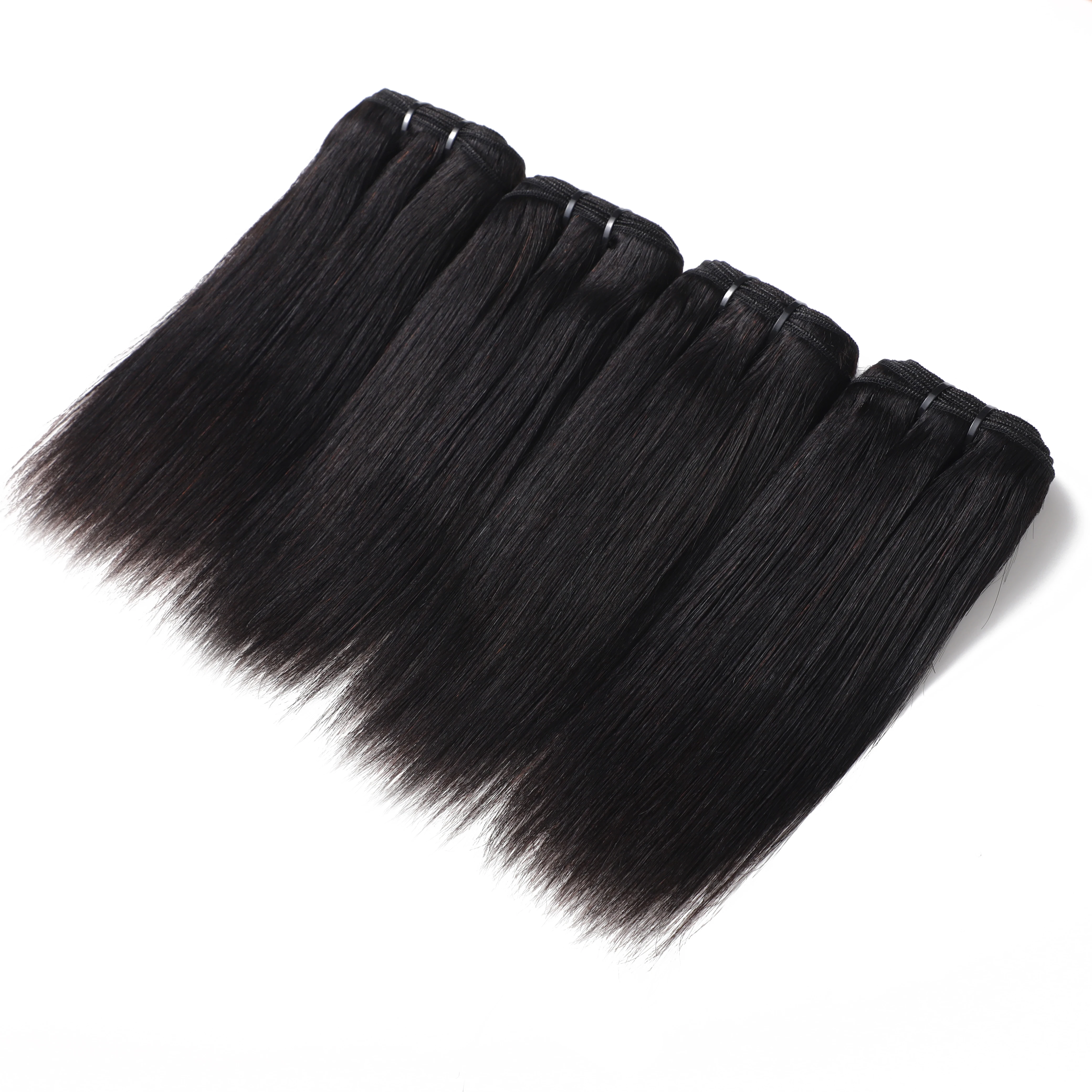 Mèches Brésiliennes Naturelles Vierges Lisses, Cheveux Courts, Bon Marché, pour Femme