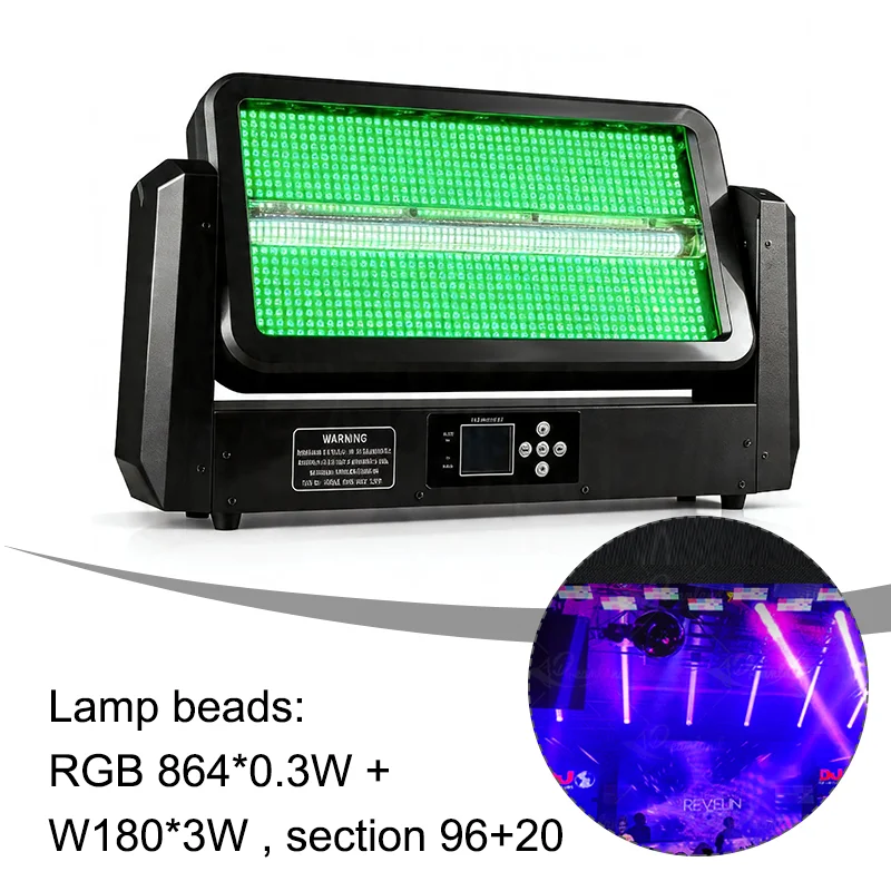 400W RGBW LED Moving Head Strobe Wash Bar Light DMX512 RDM 32-Bit Dimming Stage DJ Event Lighting