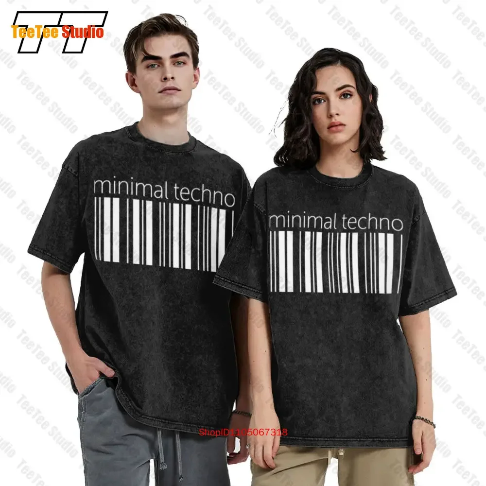 Minimal Techno Lower Barcode Vintage Unisex T-Shirt MNP1