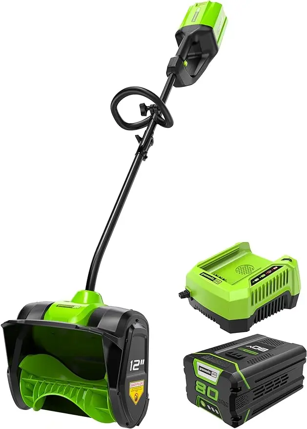 

Greenworks 80V (75+ Compatible Tools) 12” Brushless Cordless Snow Shovel, 2.0Ah Battery and Charger Included