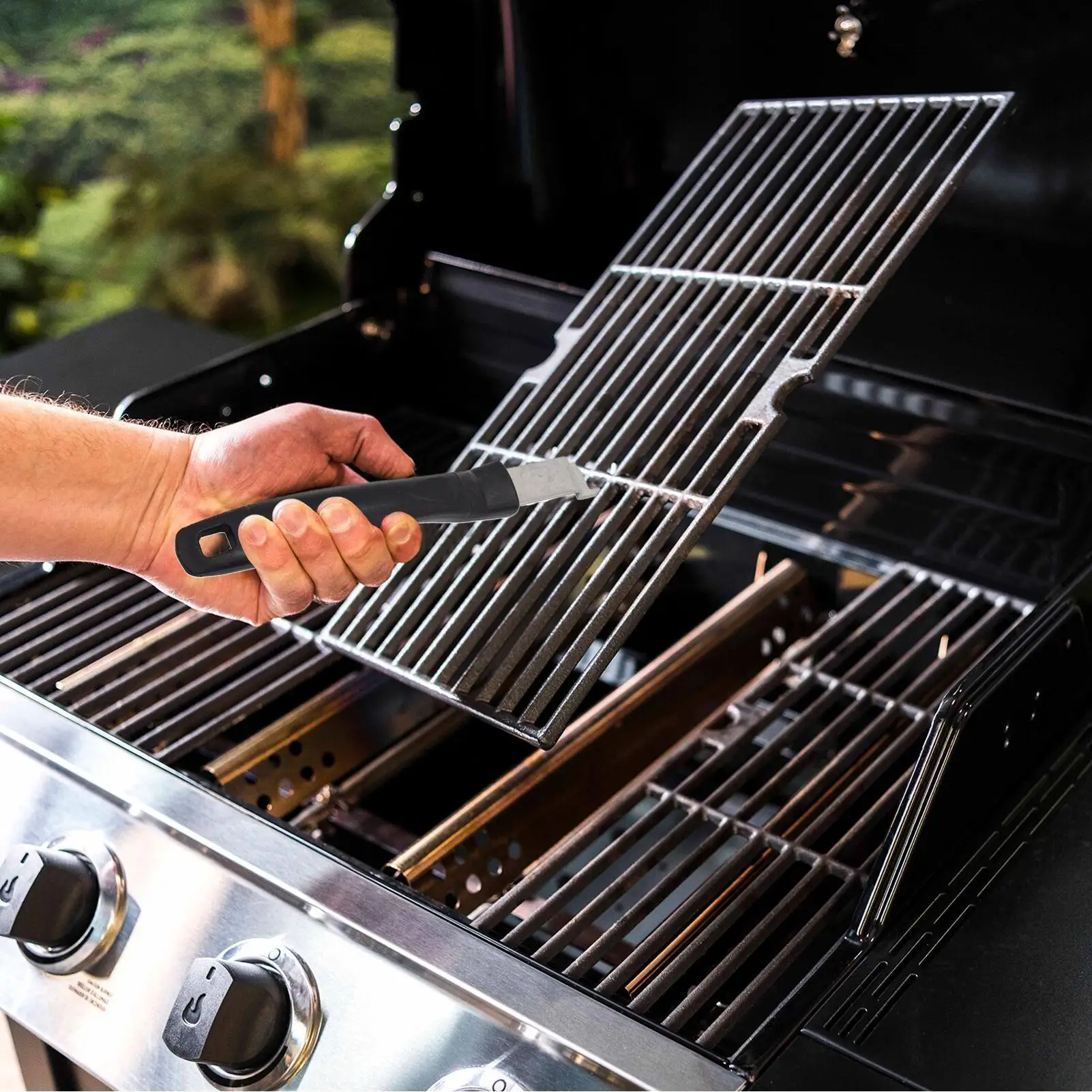 Grill Grate Lifter Tool Barbecue Grate Lifter Tool For Most Charcoal Grills Stainless Steel BBQ Cooking Utensils For Backyard