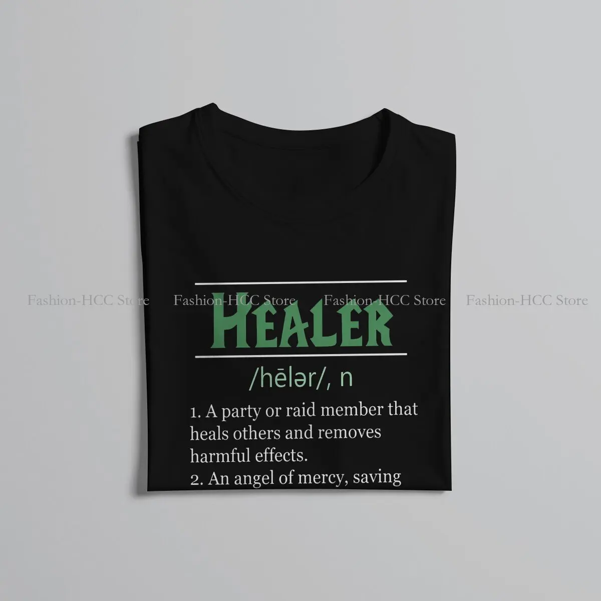 Definition of Healer Essential Round Collar TShirt World of Warcraft Role-playing Game Basic Polyester T Shirt Man\'s Tops