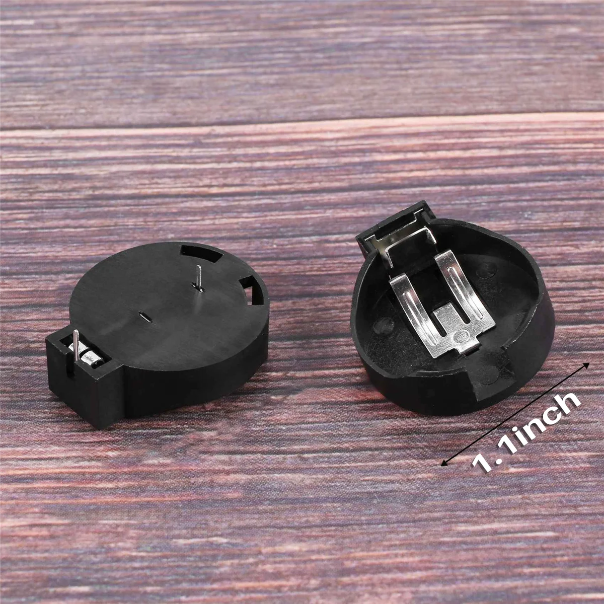 2 Pcs CR2450 Coin Cell Button Battery Socket Holder Case 2 Pins Black