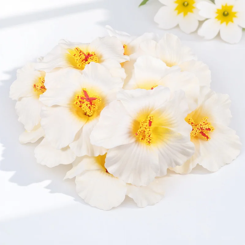 

10Pcs Artificial Tropical Flowers Hawaiian Theme Decorations DIY Accessory for Wedding Party Home Bar Decor Hawaiian Flowers