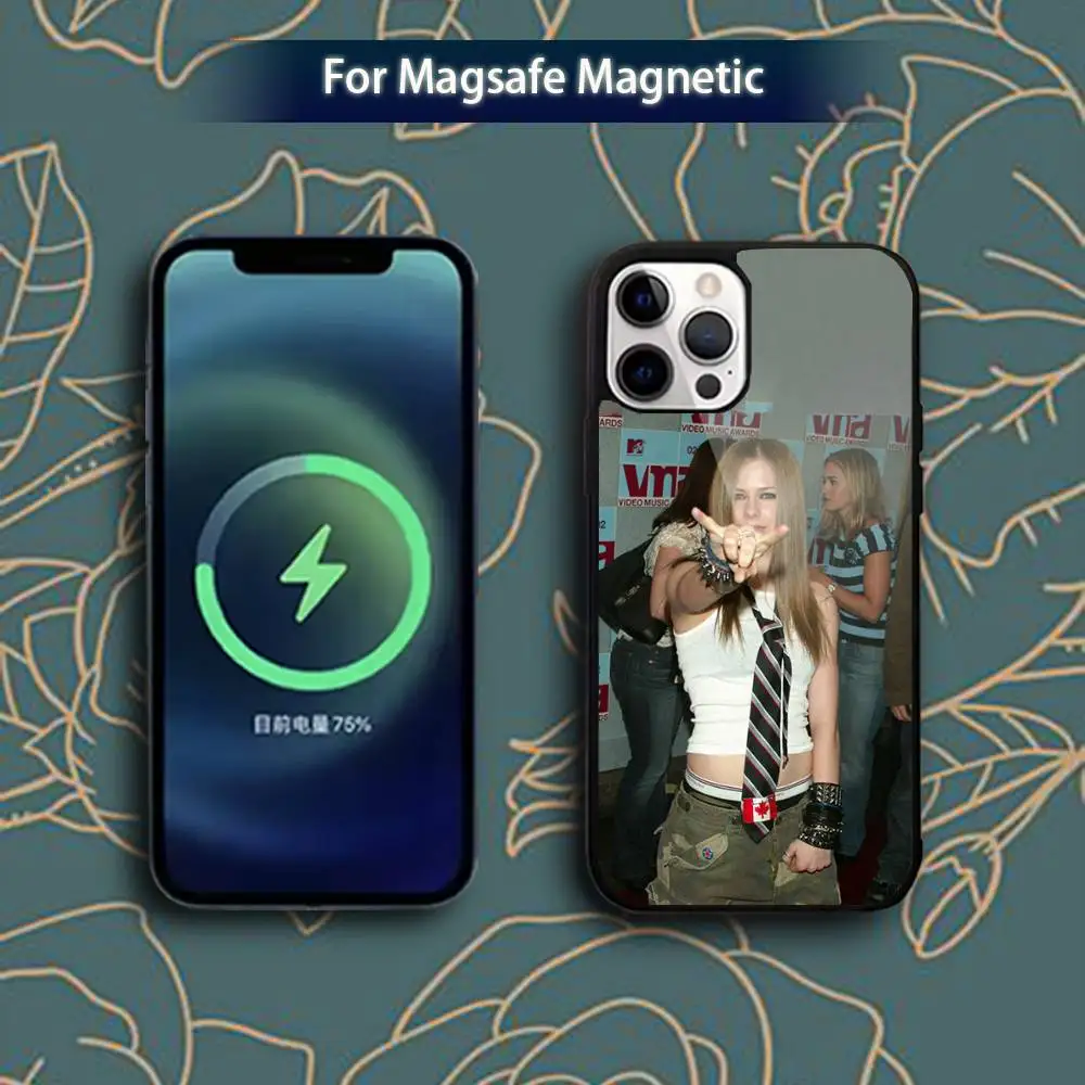 Funda de teléfono Singer A-Avril L-Lavigne para iPhone 17,16,15,14,13,12,11,Pro,Max,Plus,Mini,Magsafe,funda de carga inalámbrica magnética