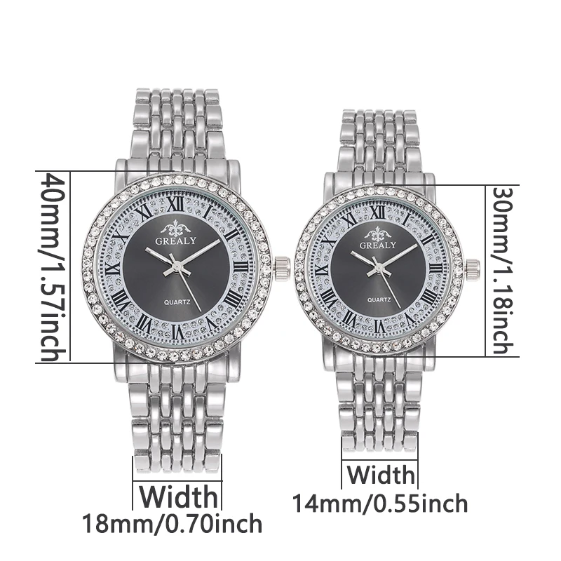 ساعة كوارتز للزوجين عصرية مرصعة بالألماس والسماء المرصعة بالنجوم والأرقام الرومانية مجموعة ساعات للرجال والنساء